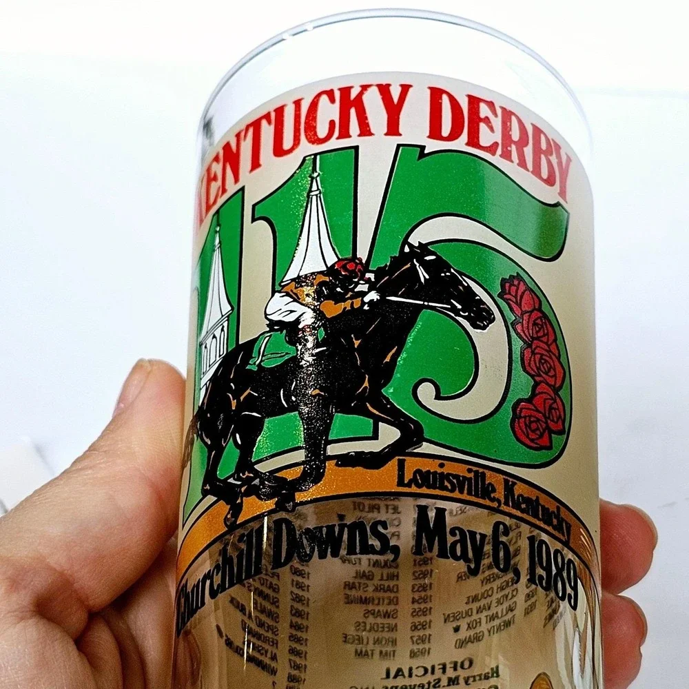 1989 Kentucky Derby 115 Mint Julep Glasses Set of 3 Churchill Downs Horse Racing